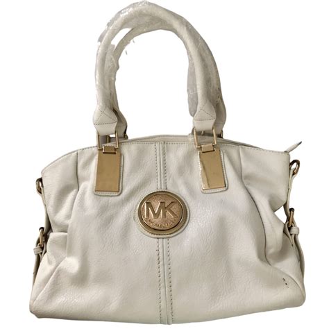 beautiful bags michael kors white|Michael Kors white floral bag.